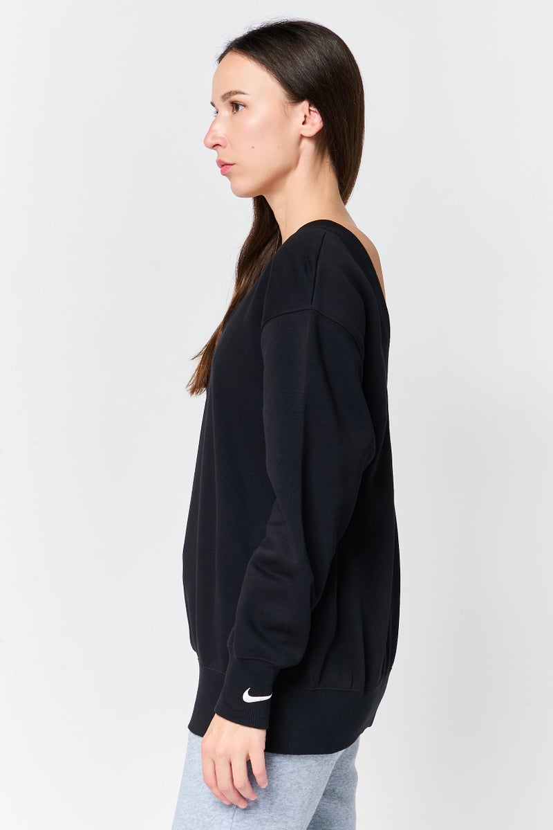 Nike Women Oversized FIt Long Sleeve Outdoor Sweatshirt, Black - Image 4